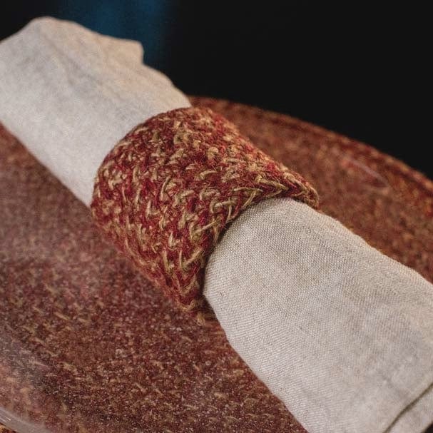 British Colour Standard Jute Napkin Rings Guardsman Red