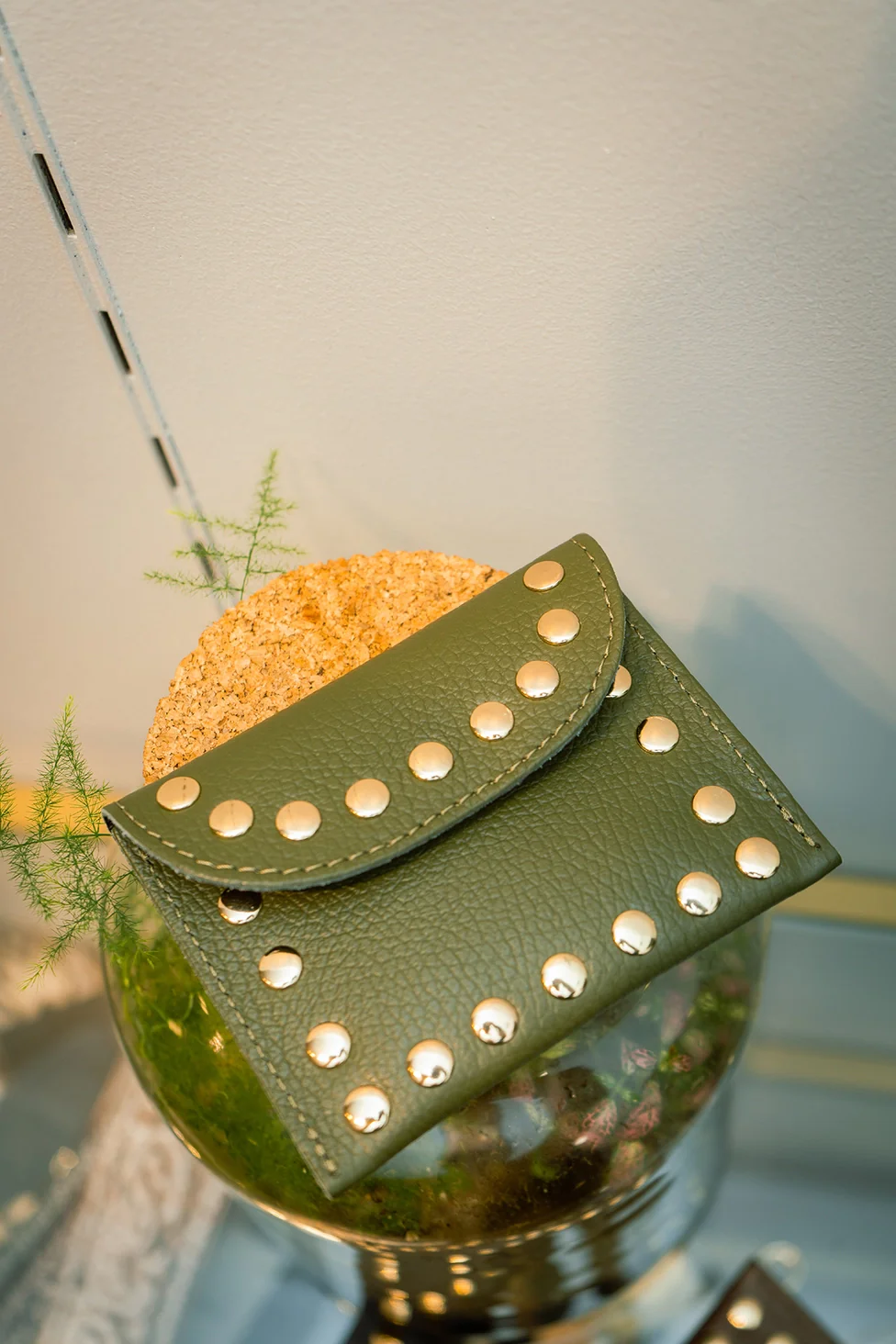 Cherry Paris Leina Leather Purse Khaki - Image 5