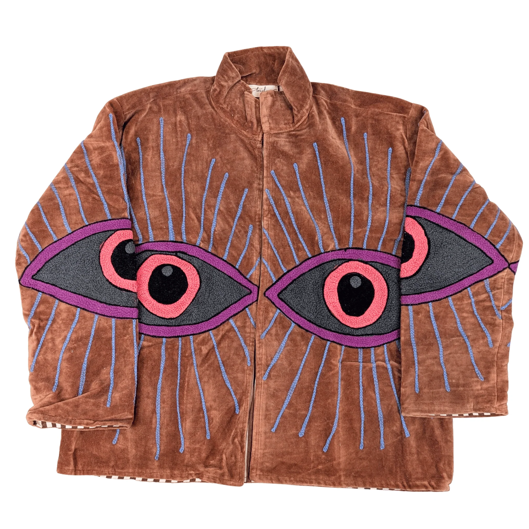 Copper Suzani Embroidered Jacket Evil Eye Good Luck - Image 2