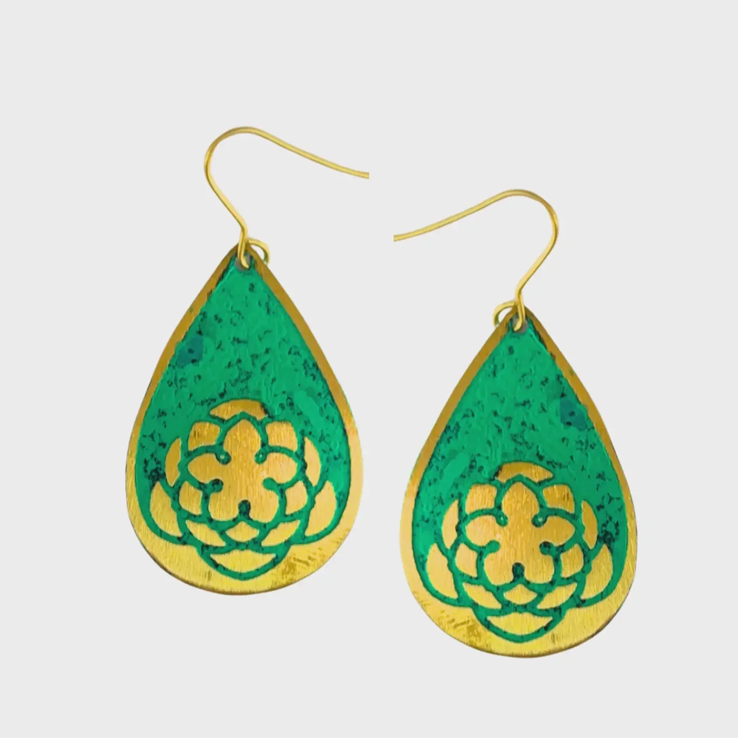 Deepa Teardop Earrings Green