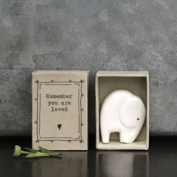 East of India Porcelain Matchbox Elephant