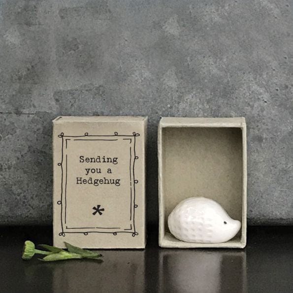 East of India Porcelain Matchbox Hedgehog