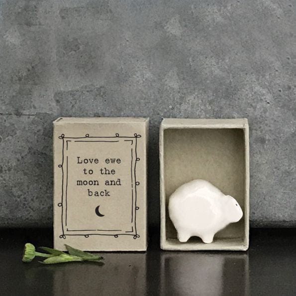 East of India Porcelain Matchbox Sheep