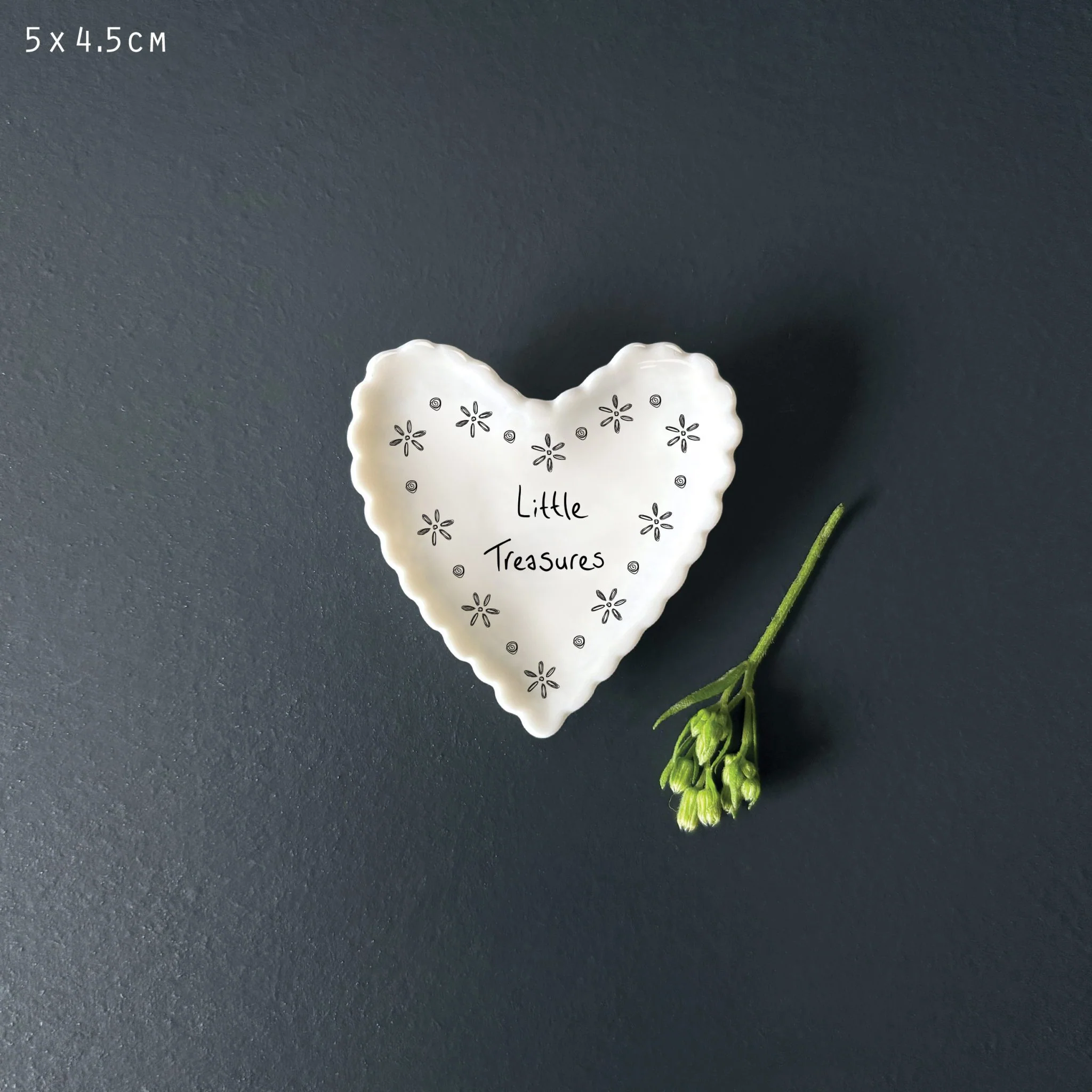 East of India Small Scallop Heart Dish- Little Treasures