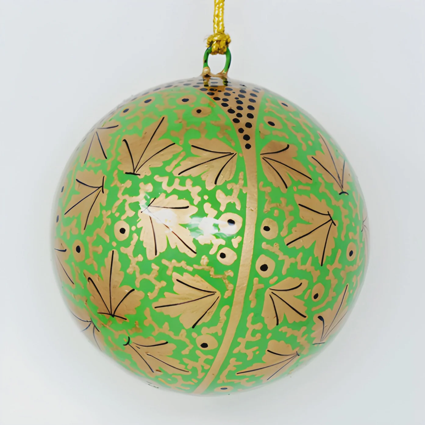 Fair Trade Green Bauble - Central Leaves