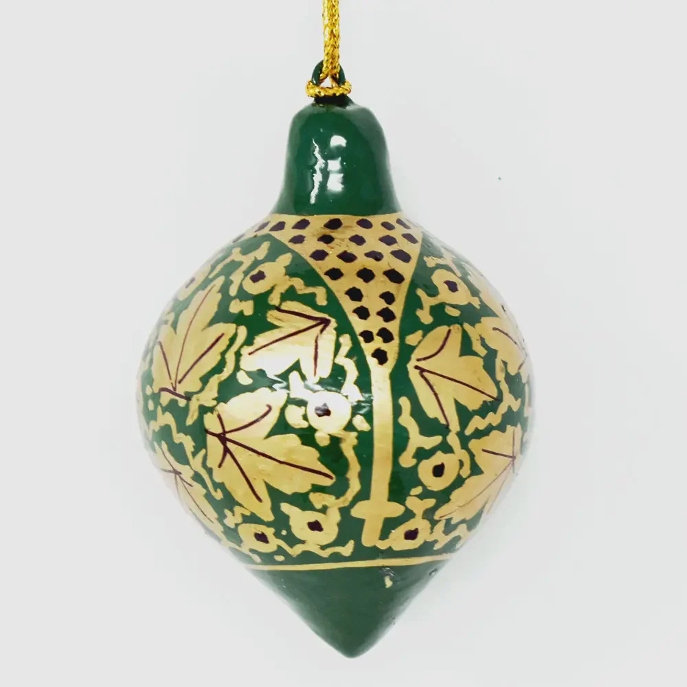 Fair Trade Green Hanging Lantern Bauble - Central Leaves