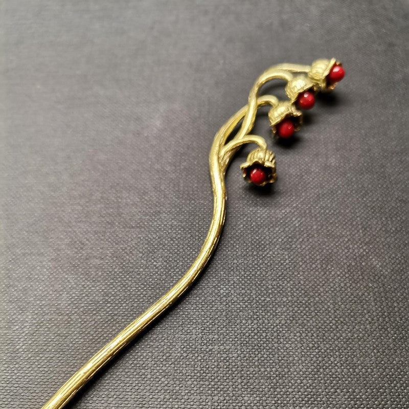 Flower Bud Hair Stick/Pin Gold - Image 2