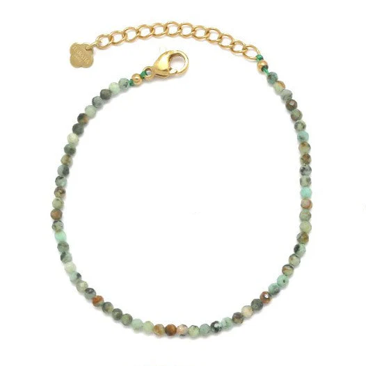 Green Gemstone Bead Bracelet