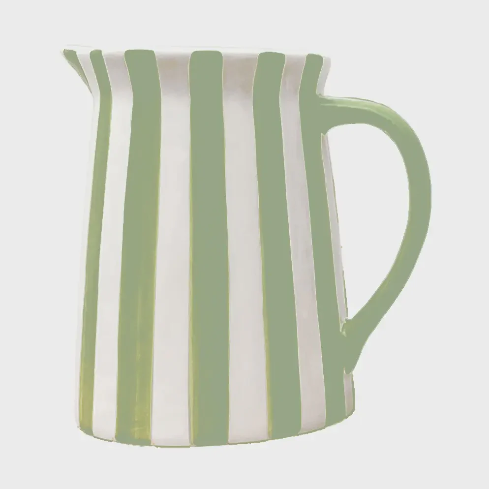 Green Matcha Striped Pitcher