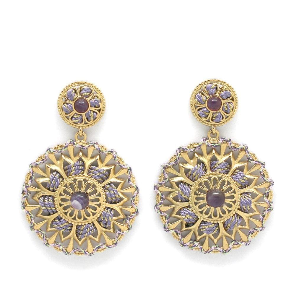 Habaha Sequin Decorated Thread Earrings
