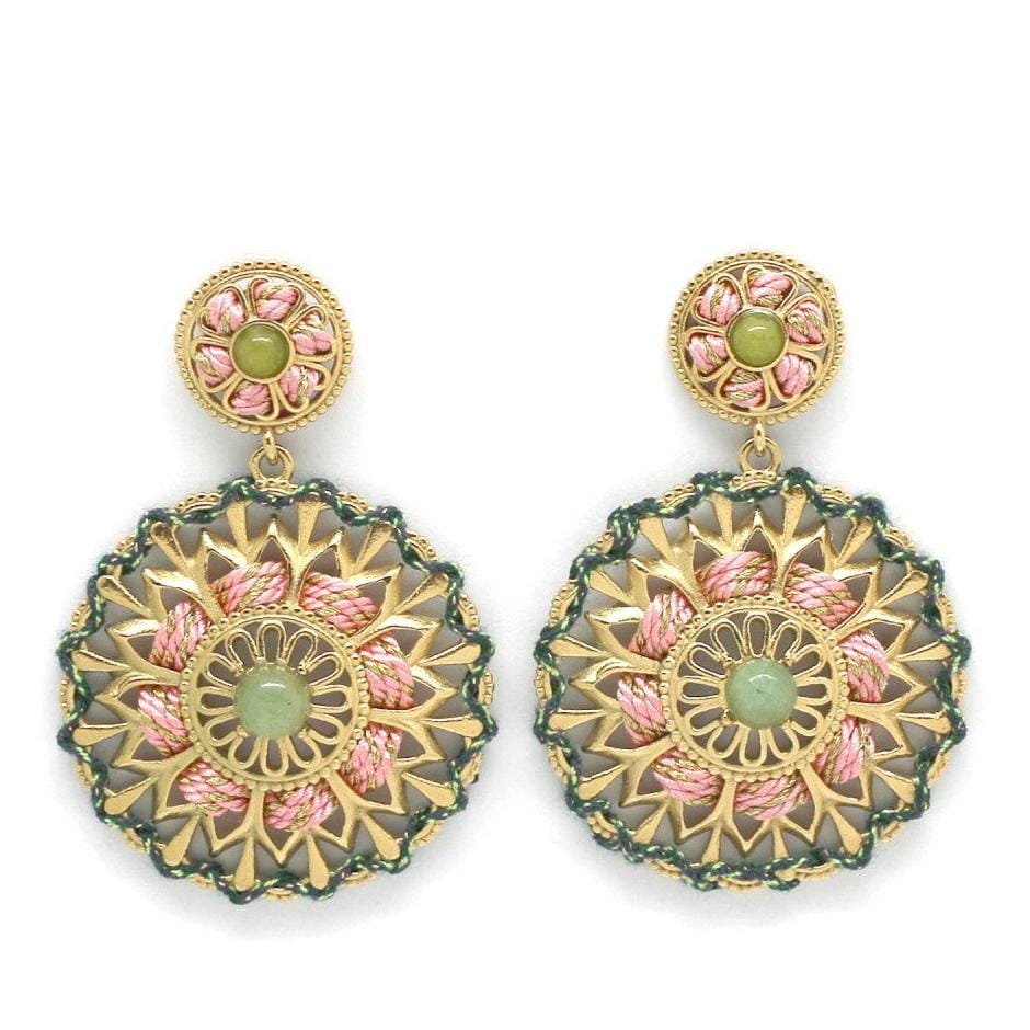 Habaha Sequin Decorated Thread Earrings - Image 2