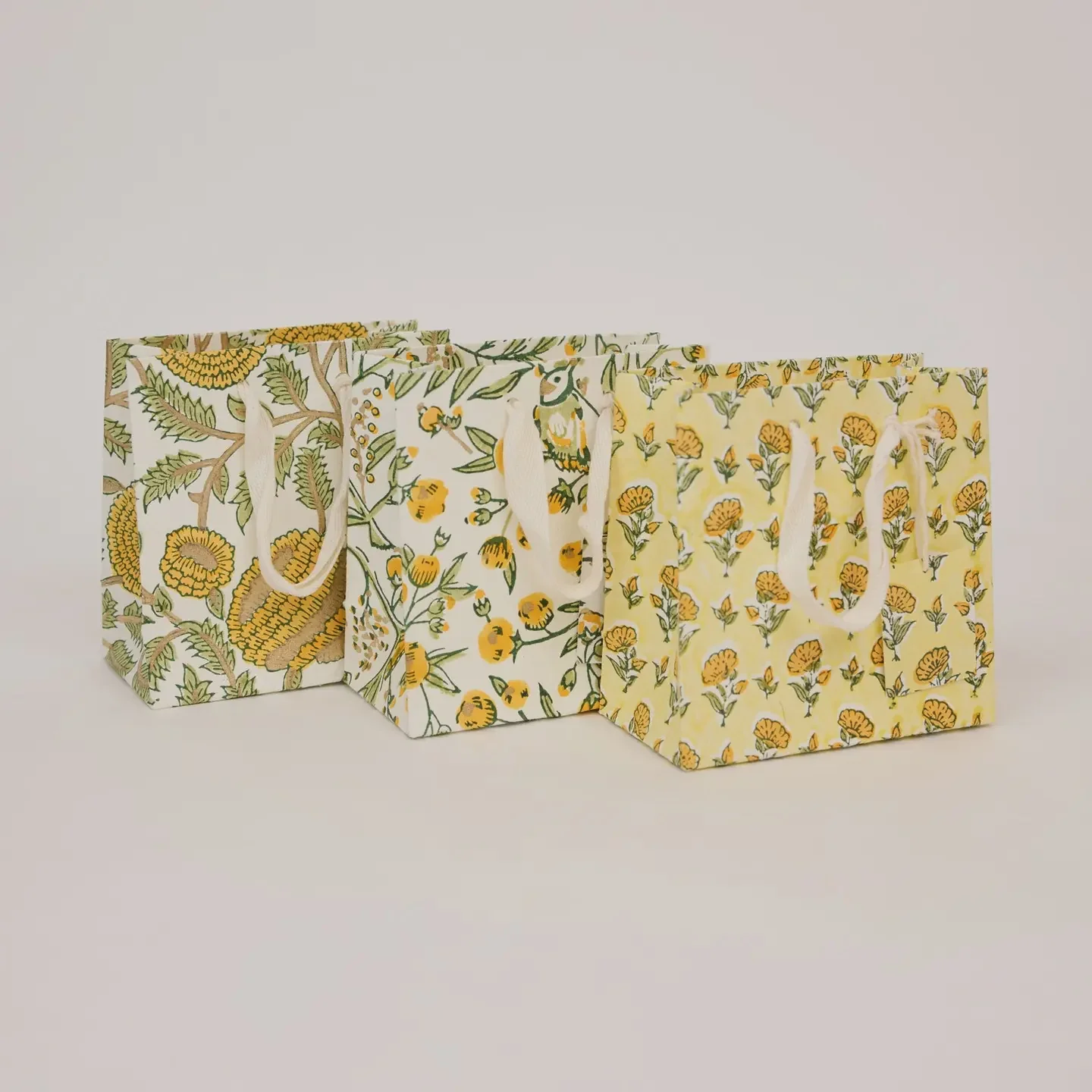 Hand Block Printed Gift Bag Small Sunshine Refresh