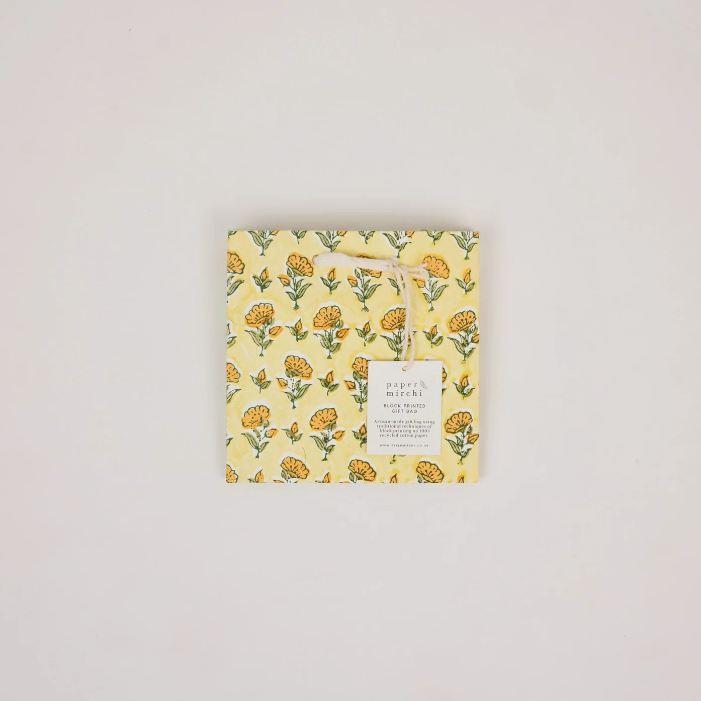 Hand Block Printed Gift Bag Small Sunshine Refresh - Image 3