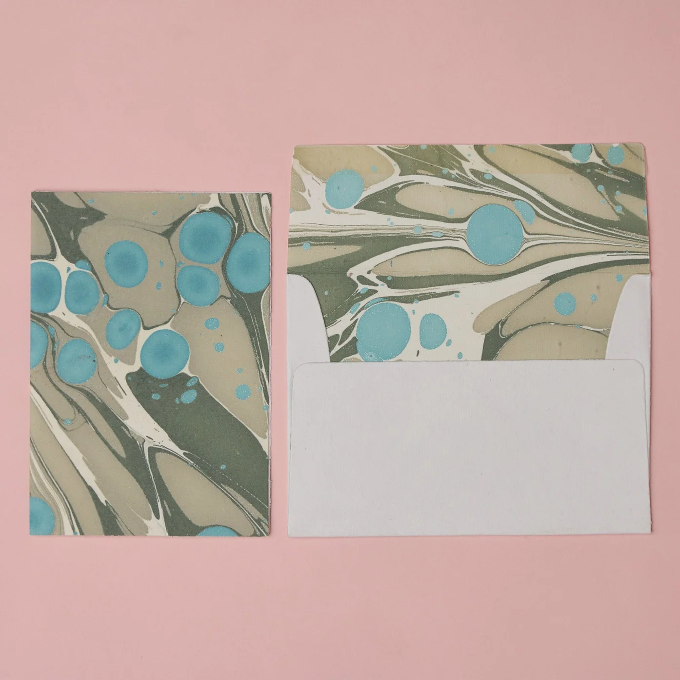 Hand Marbled Greeting Card - Cosmos Ocean Slate - Image 2