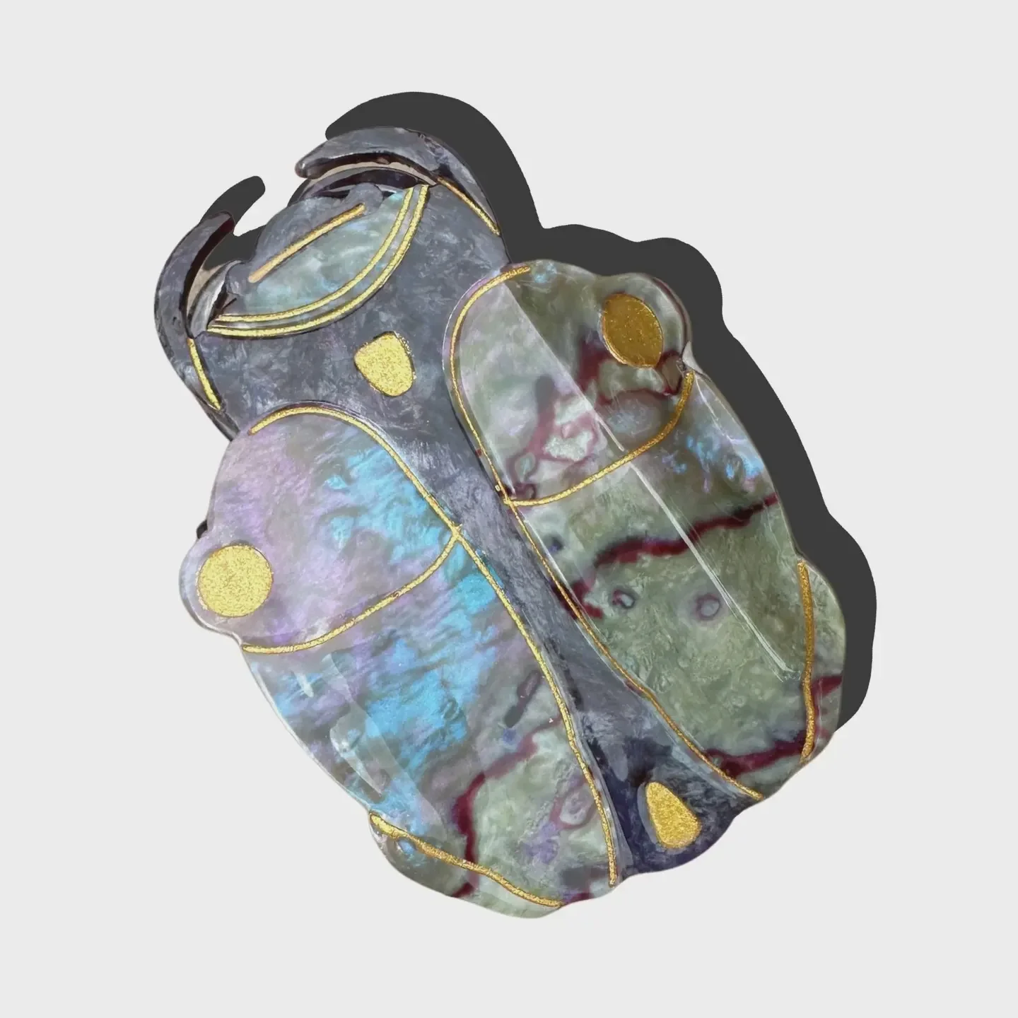 Hand-Painted Beetle Claw Hair Clip