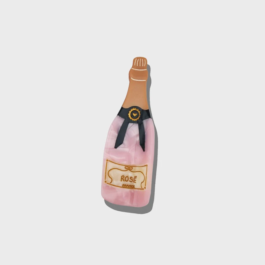 Hand-Painted Rosé Claw Clip