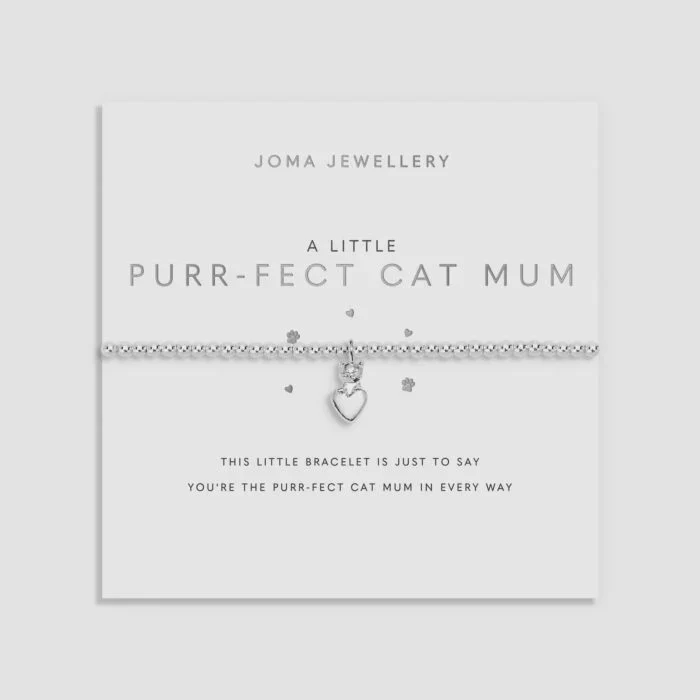 Joma Jewellery A Little 'Purr-Fect Cat Mum' Bracelet in Silver Plating