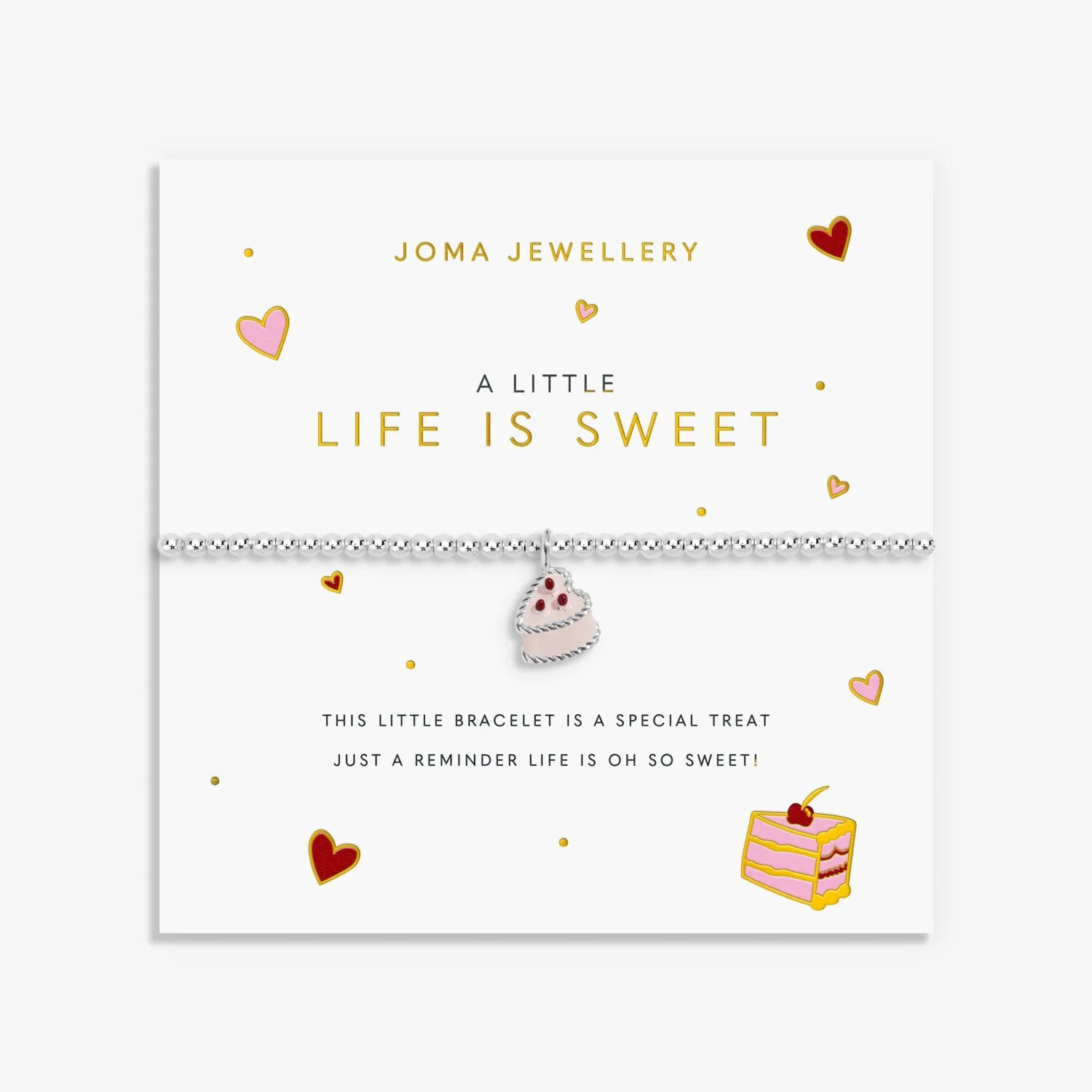 Joma Jewellery A Little Vibes 'Life Is Sweet' Bracelet in Silver Plating