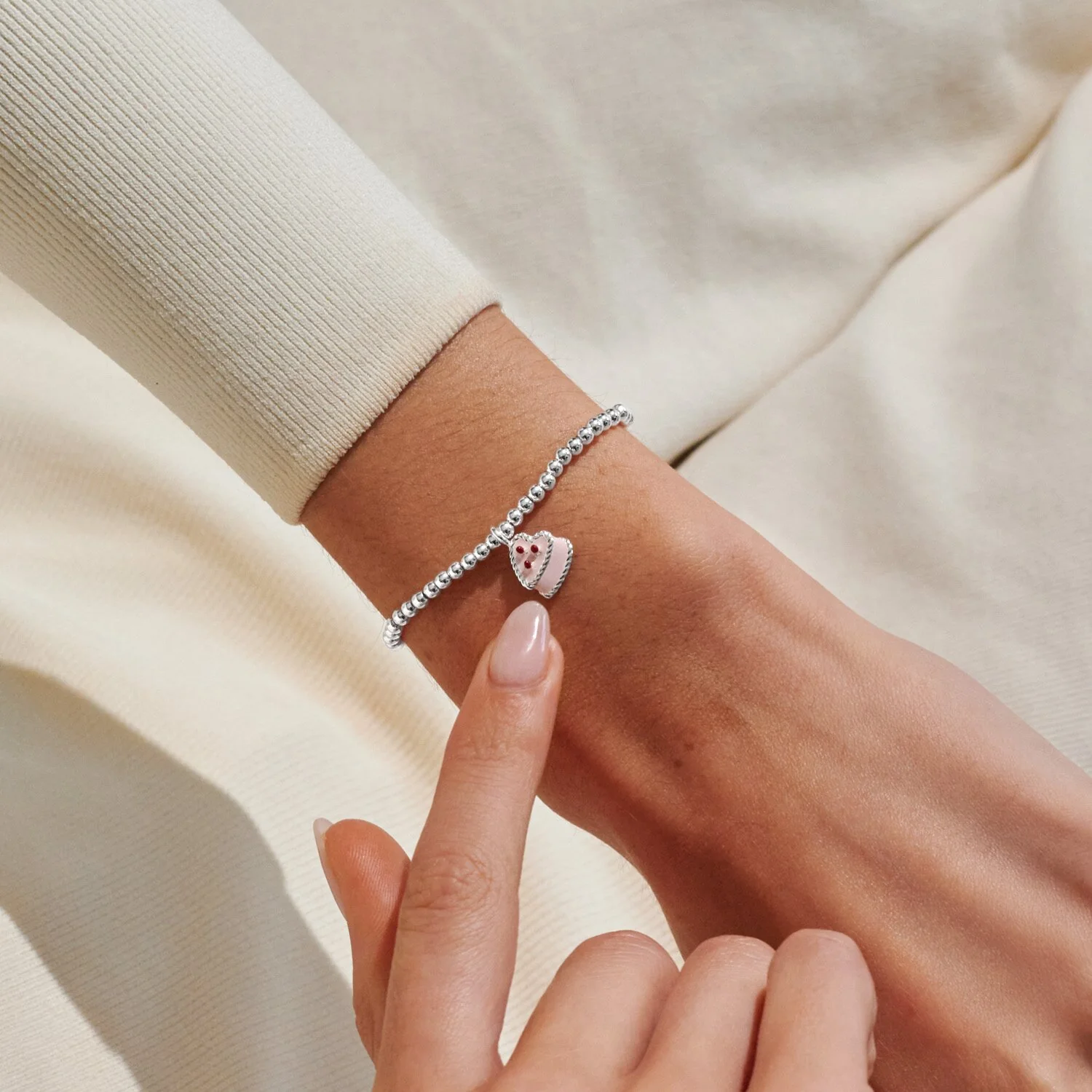 Joma Jewellery A Little Vibes 'Life Is Sweet' Bracelet in Silver Plating - Image 2