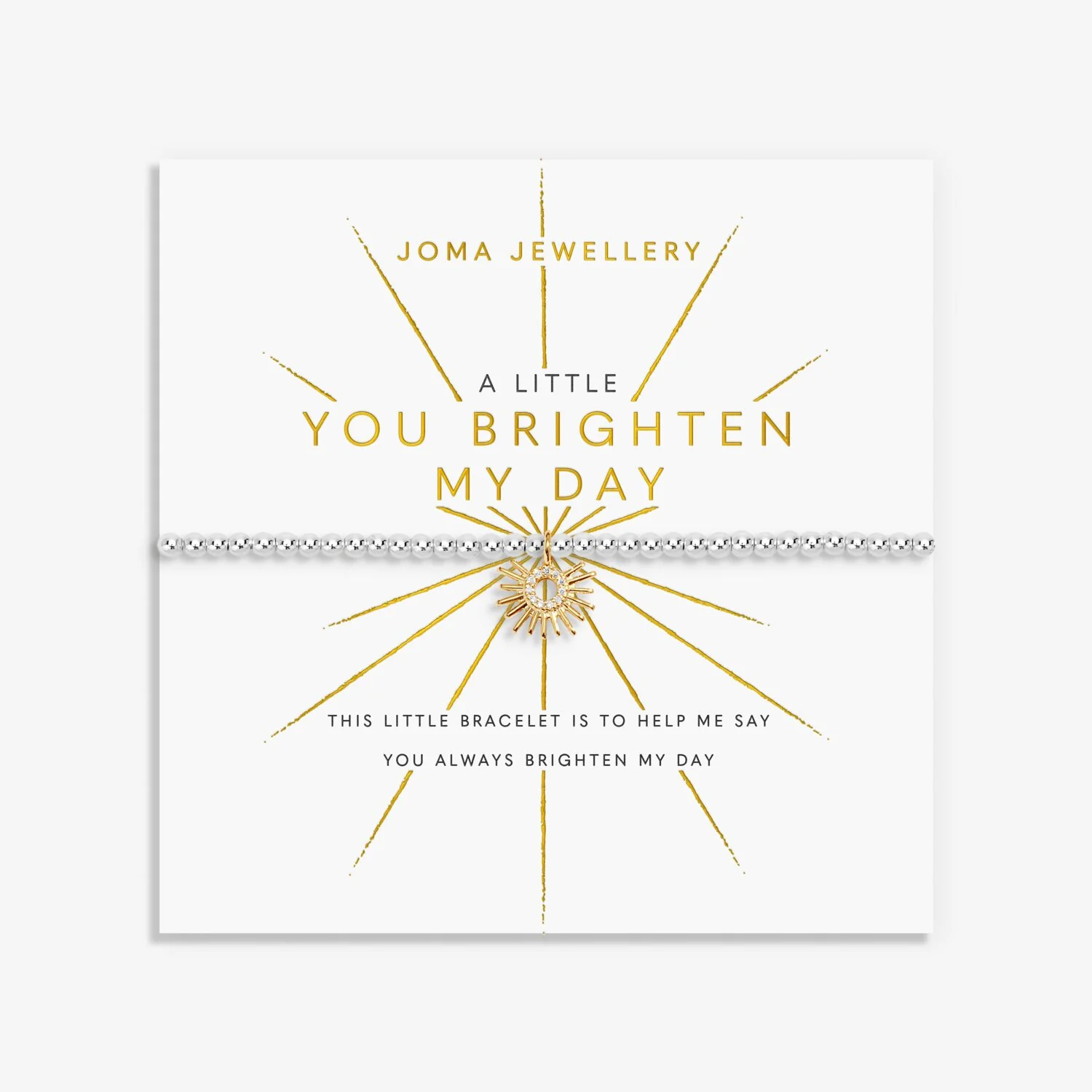 Joma Jewellery A Little 'You Brighten My Day' Bracelet in Silver and Gold Plating