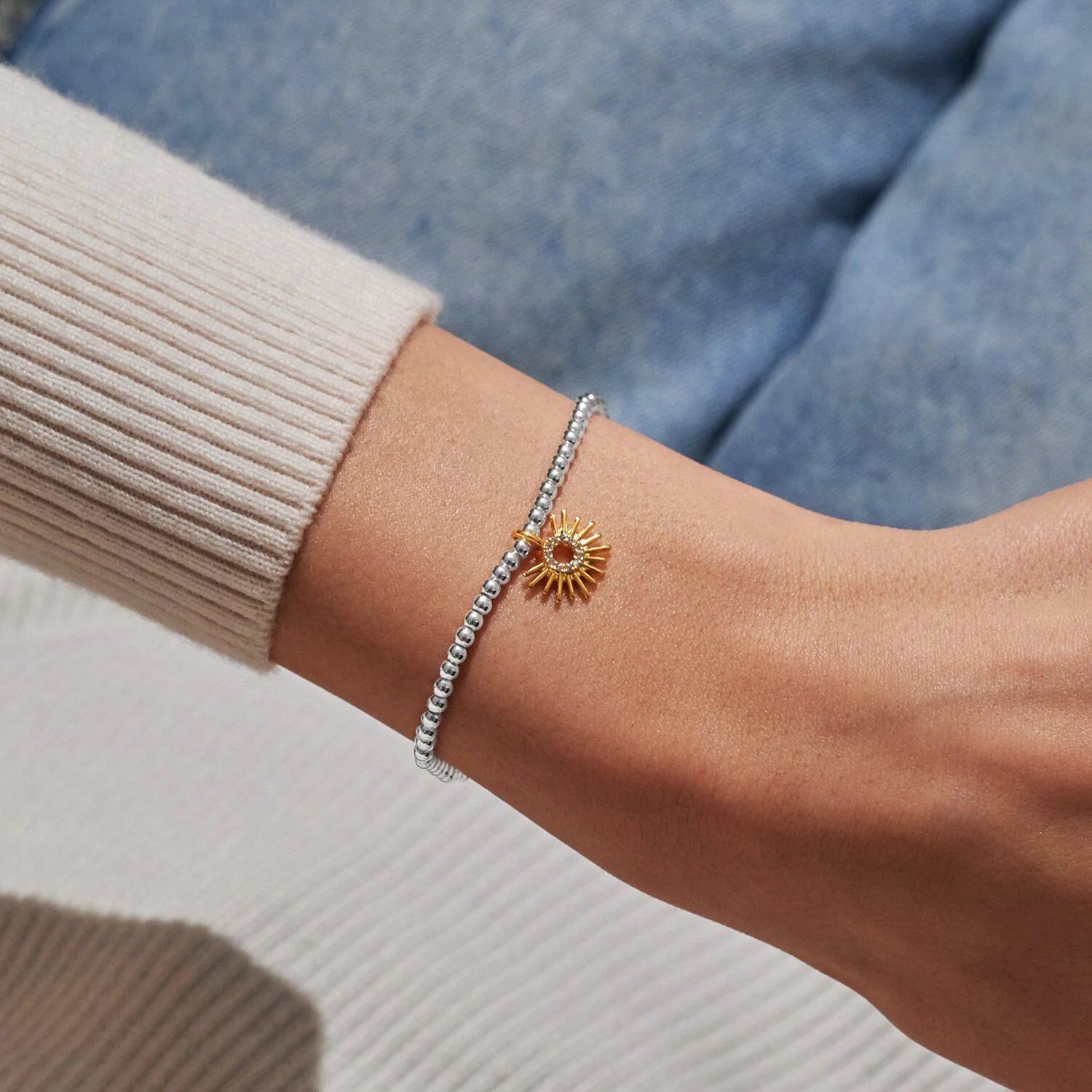 Joma Jewellery A Little 'You Brighten My Day' Bracelet in Silver and Gold Plating - Image 2