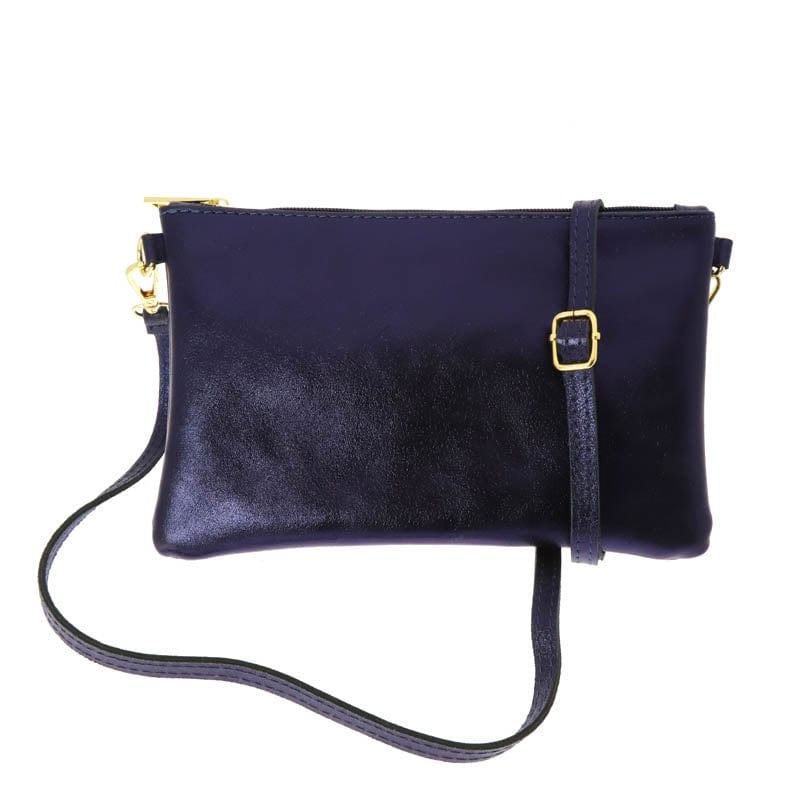 Les Cleias Leather Zip Clutch/Shoulder Bag - Image 3