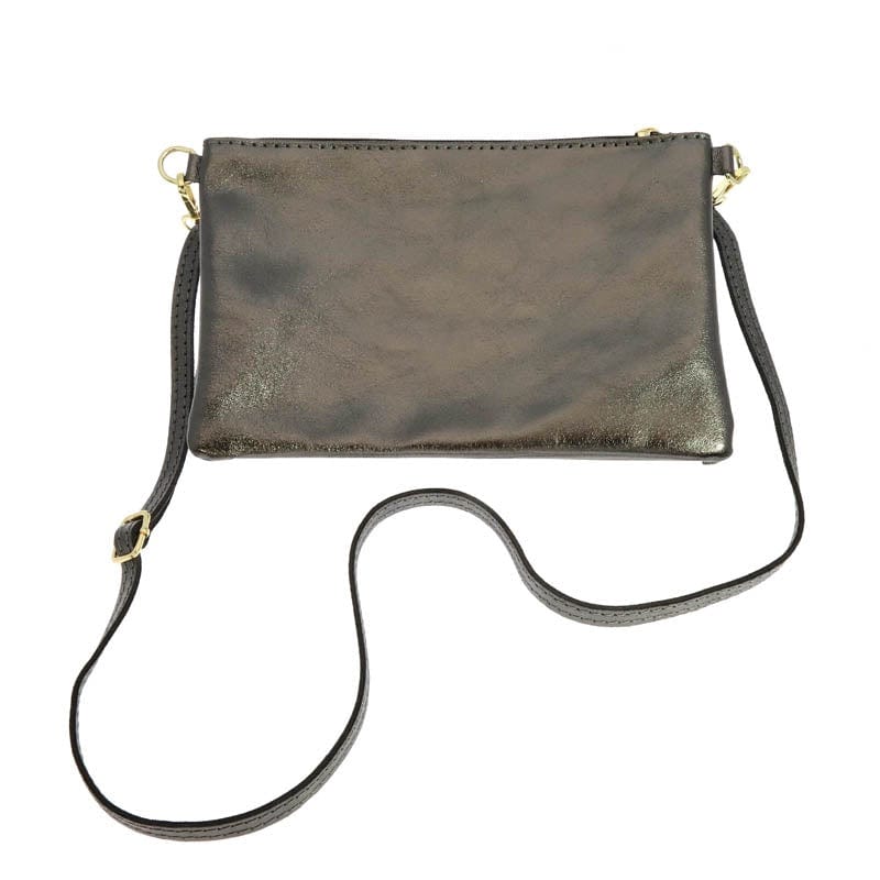 Les Cleias Leather Zip Clutch/Shoulder Bag - Image 4