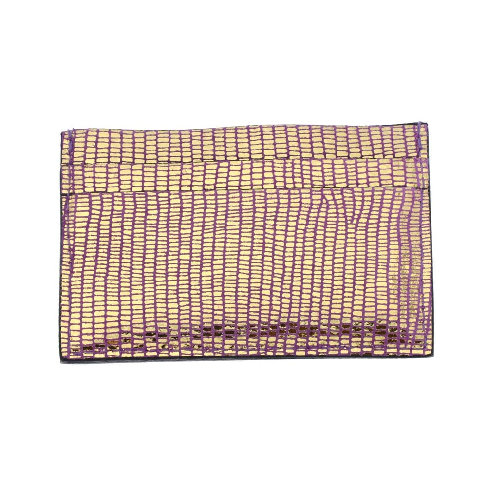 Les Cleias Lilo Leather Card Holder Metallic - Image 3