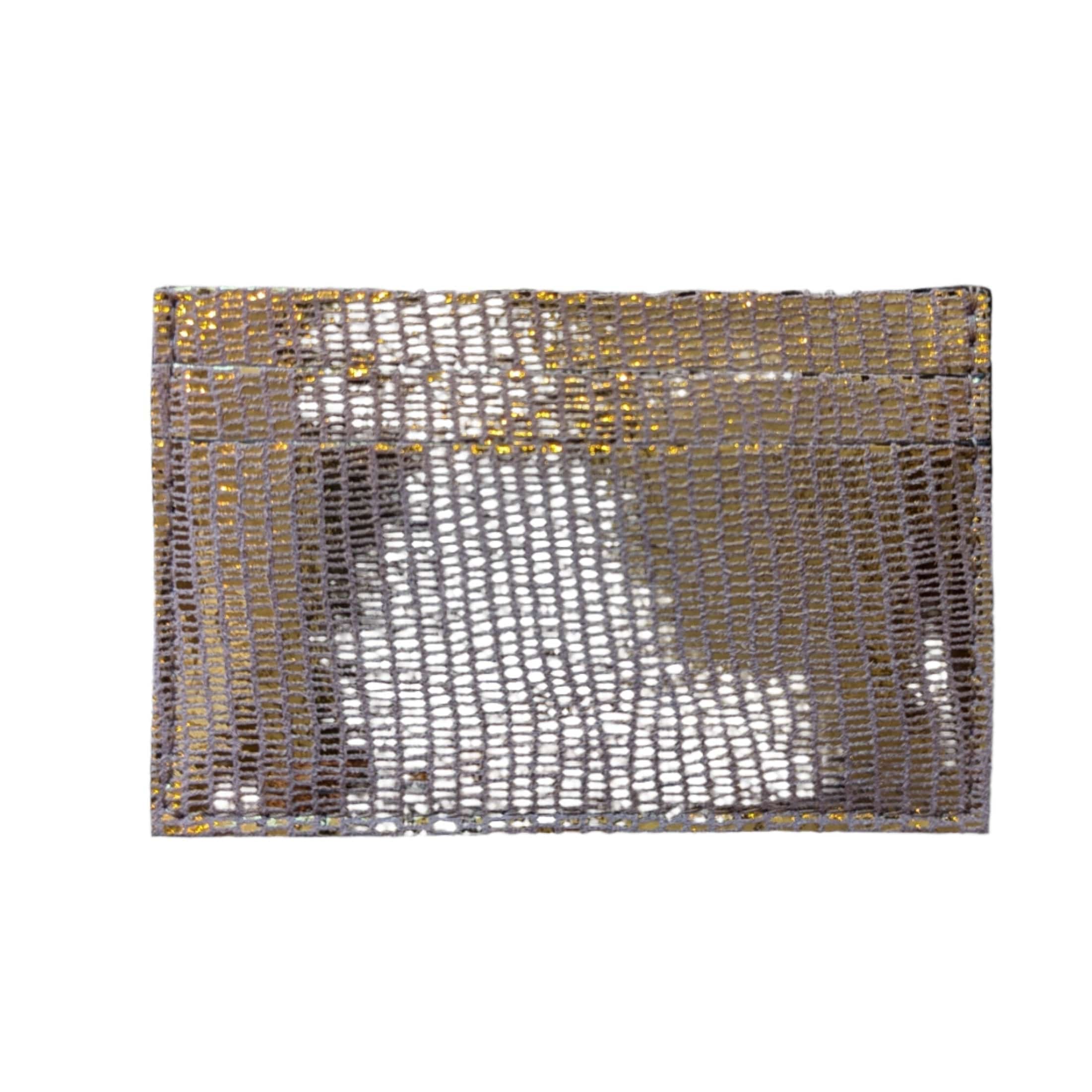 Les Cleias Lilo Leather Card Holder Metallic - Image 4