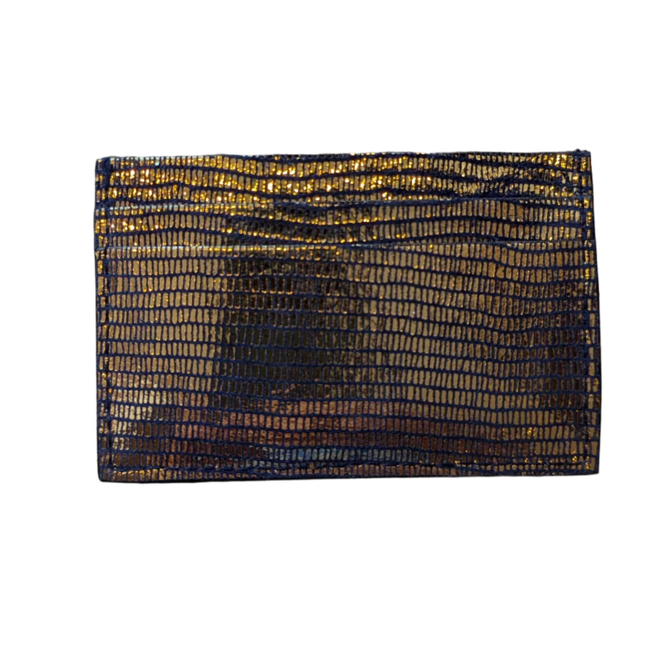 Les Cleias Lilo Leather Card Holder Metallic - Image 5