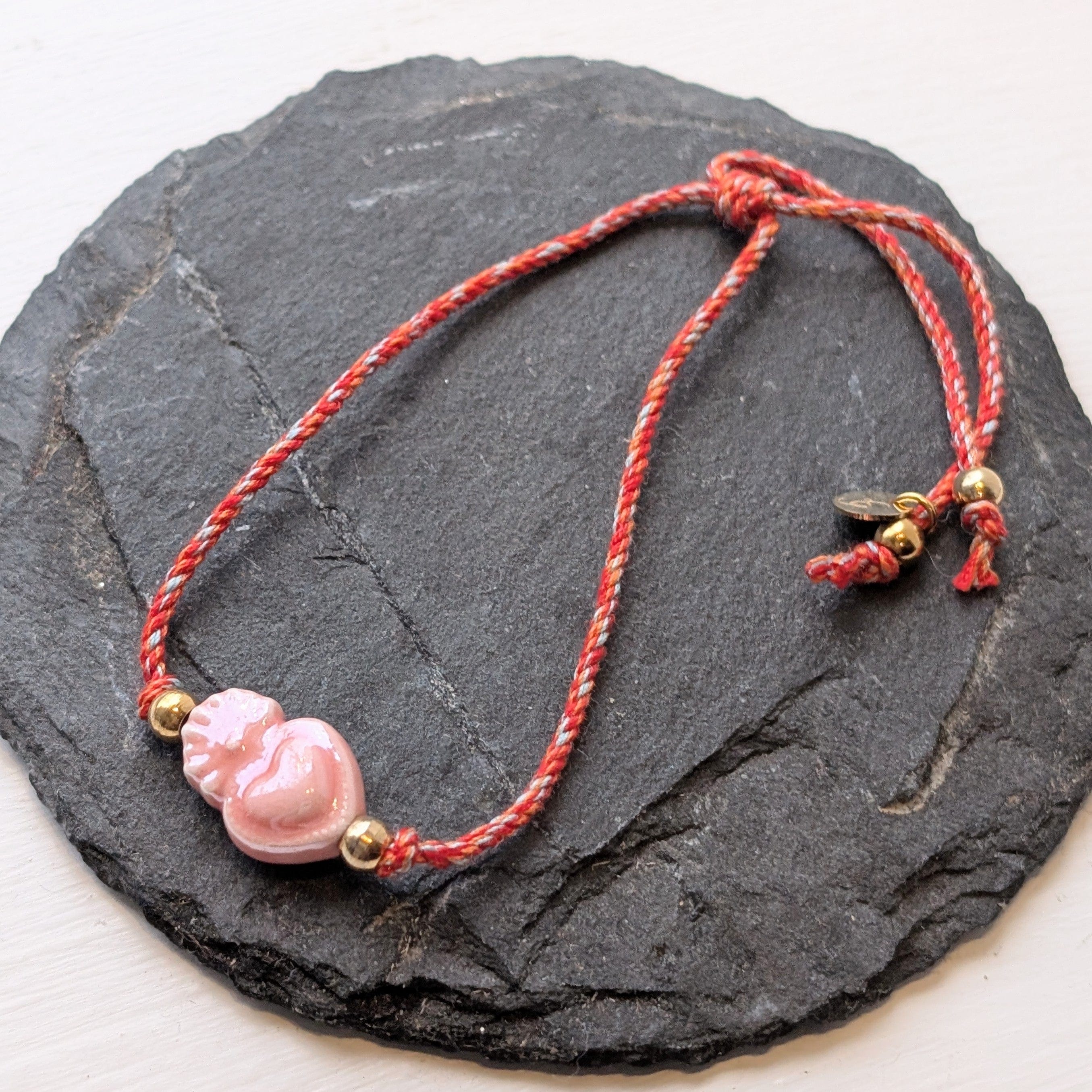 Les Cleias Regal Heart Charm Bracelet Pink
