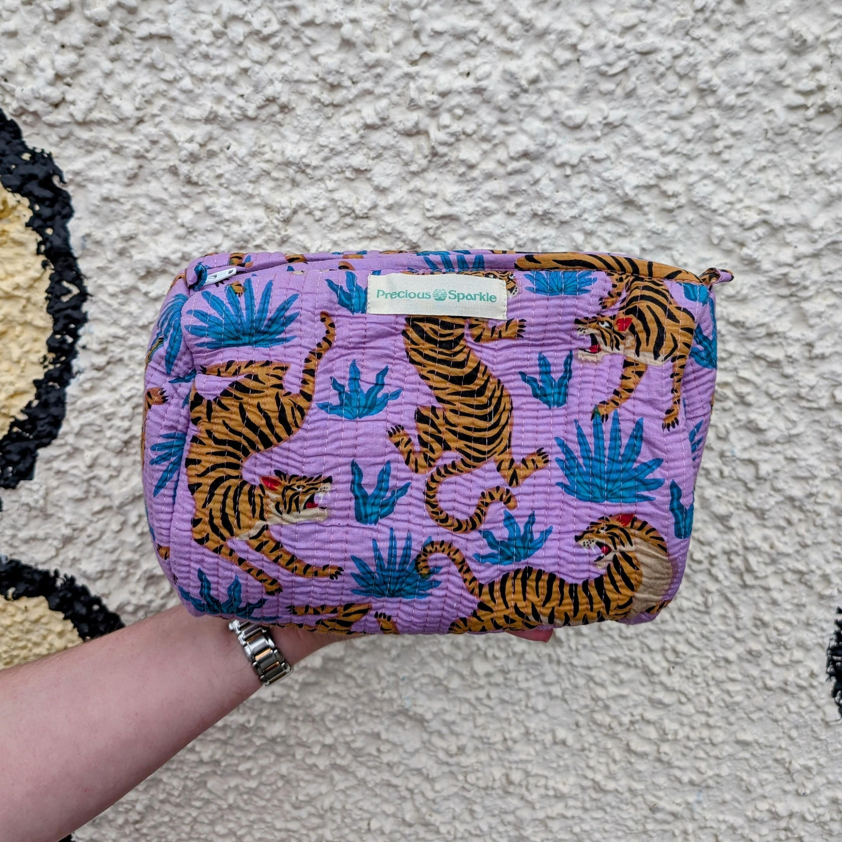 Lilac Tiger Quilted Cosmetic Bags Set of 3 - Image 2