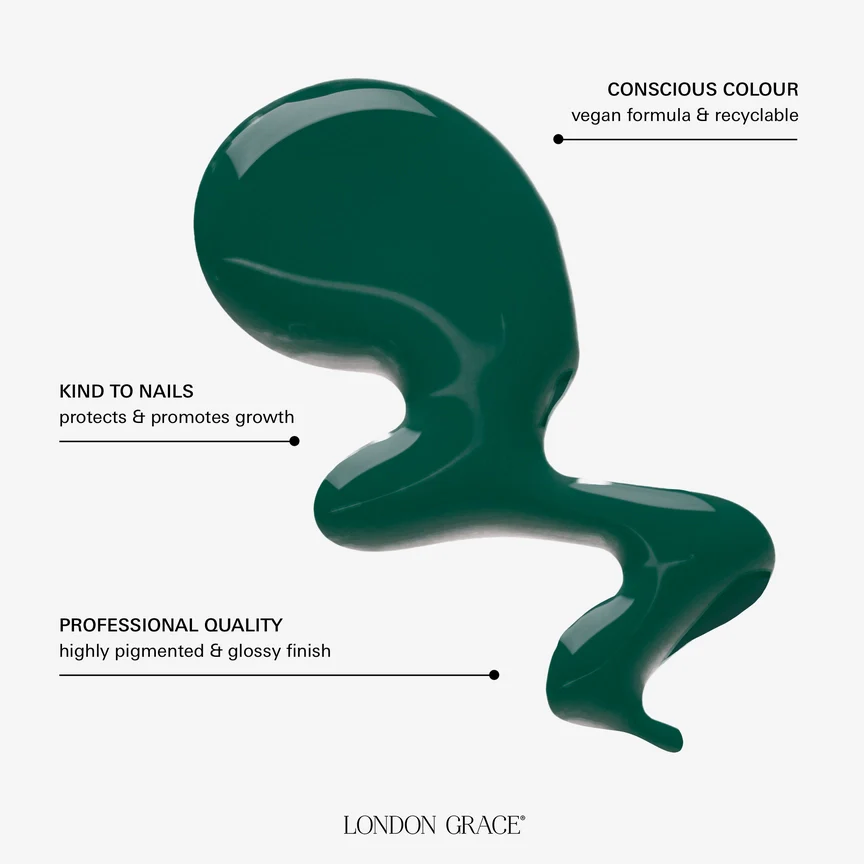 London Grace Lucy Vegan Nail Varnish Green - Image 4