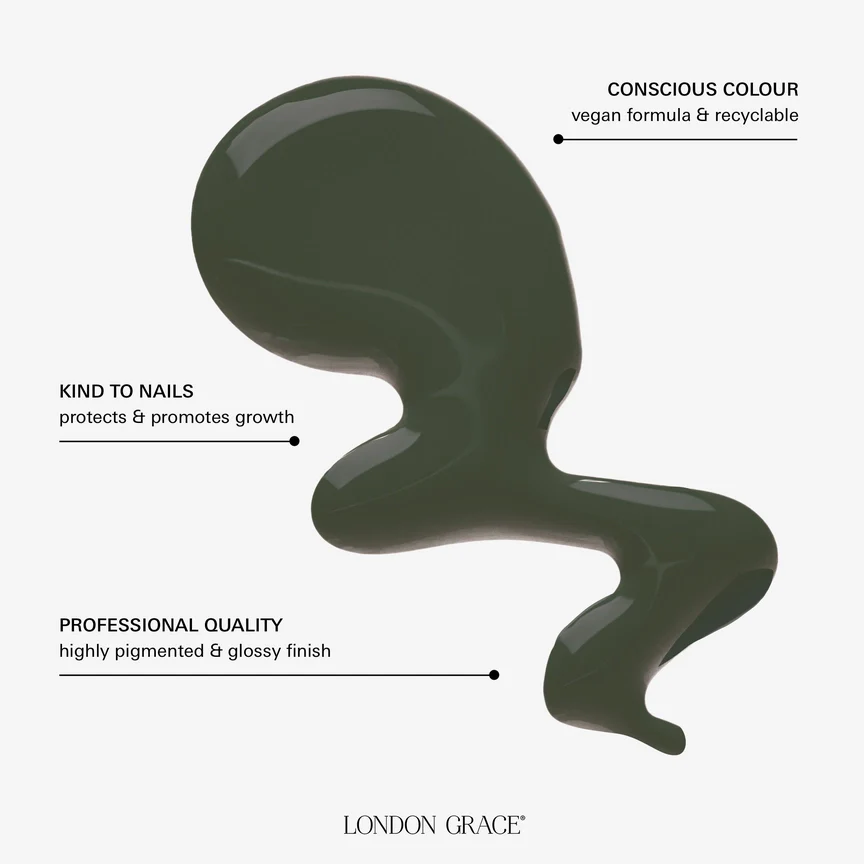 London Grace Olive Vegan Nail Varnish - Image 4