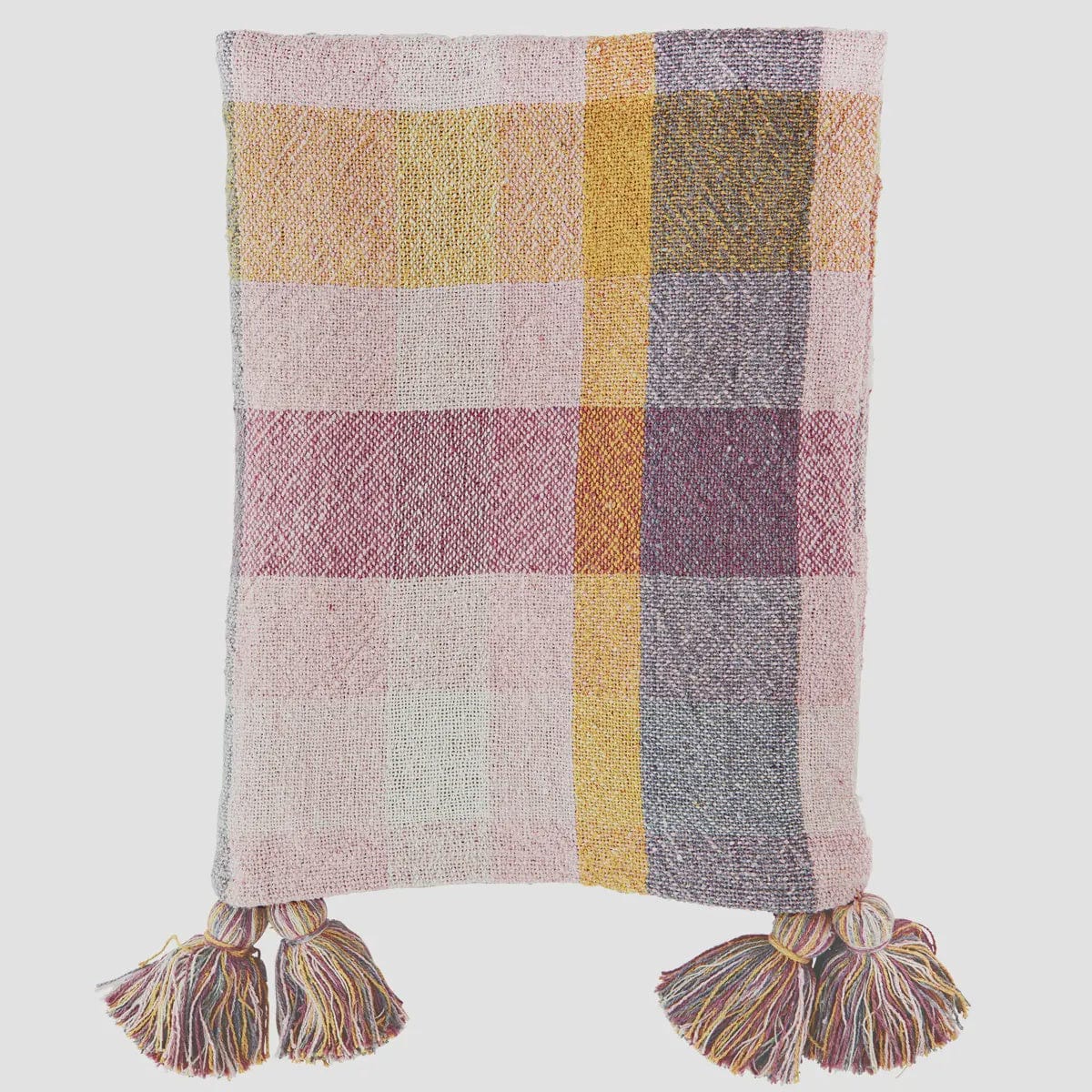 Madam Stoltz Checked Cotton Throw