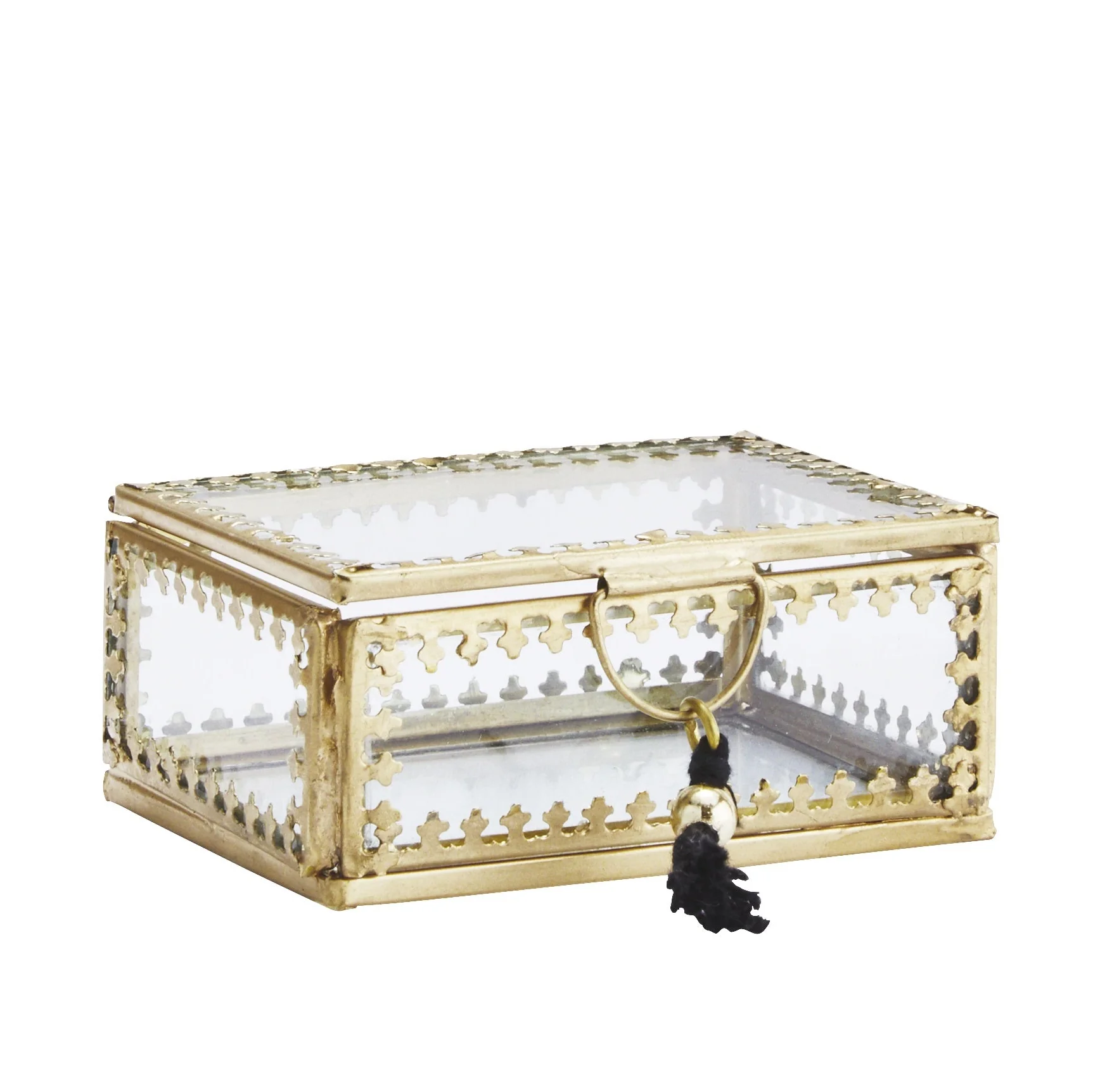 Madam Stoltz Glass Box w/Tassel Small