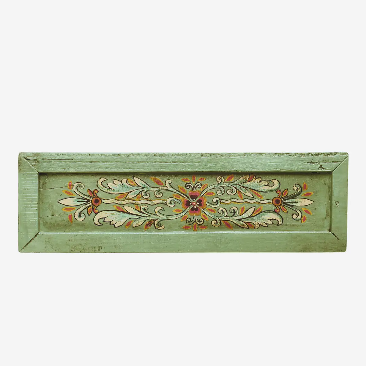 Madam Stoltz Hand-Painted Green Wooden Tray Small - Image 2
