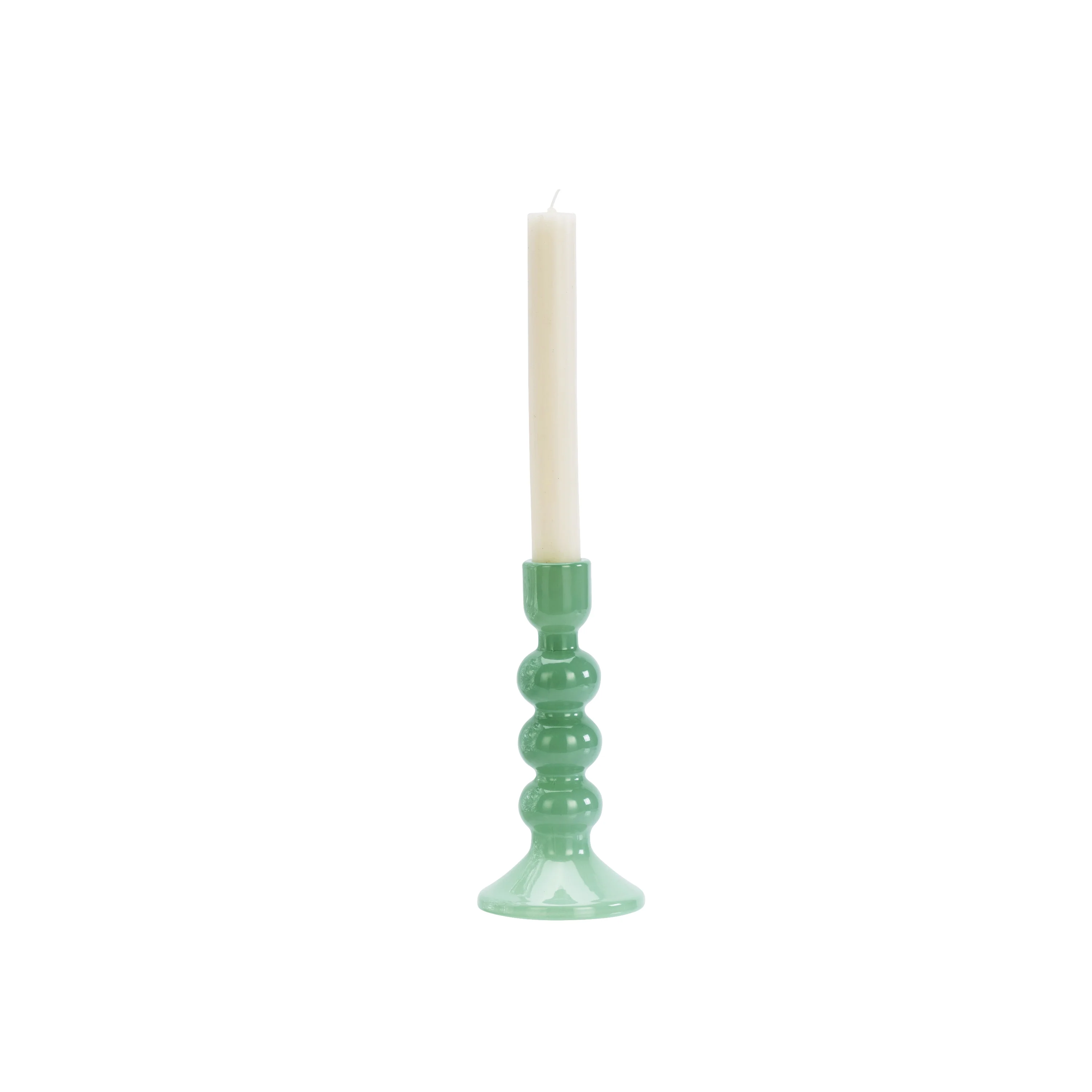 Madame Stoltz Green Glass Candle Holder Large