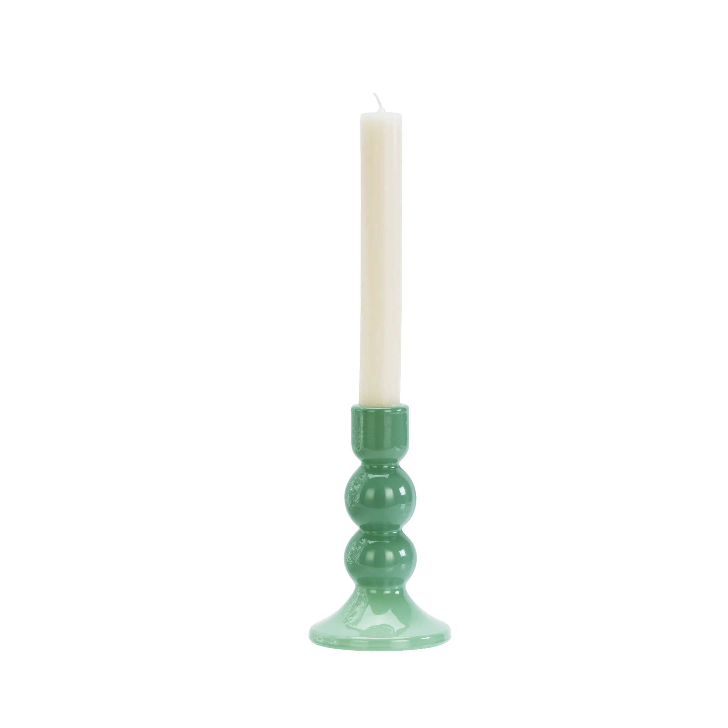 Madame Stoltz Green Glass Candle Holder Small