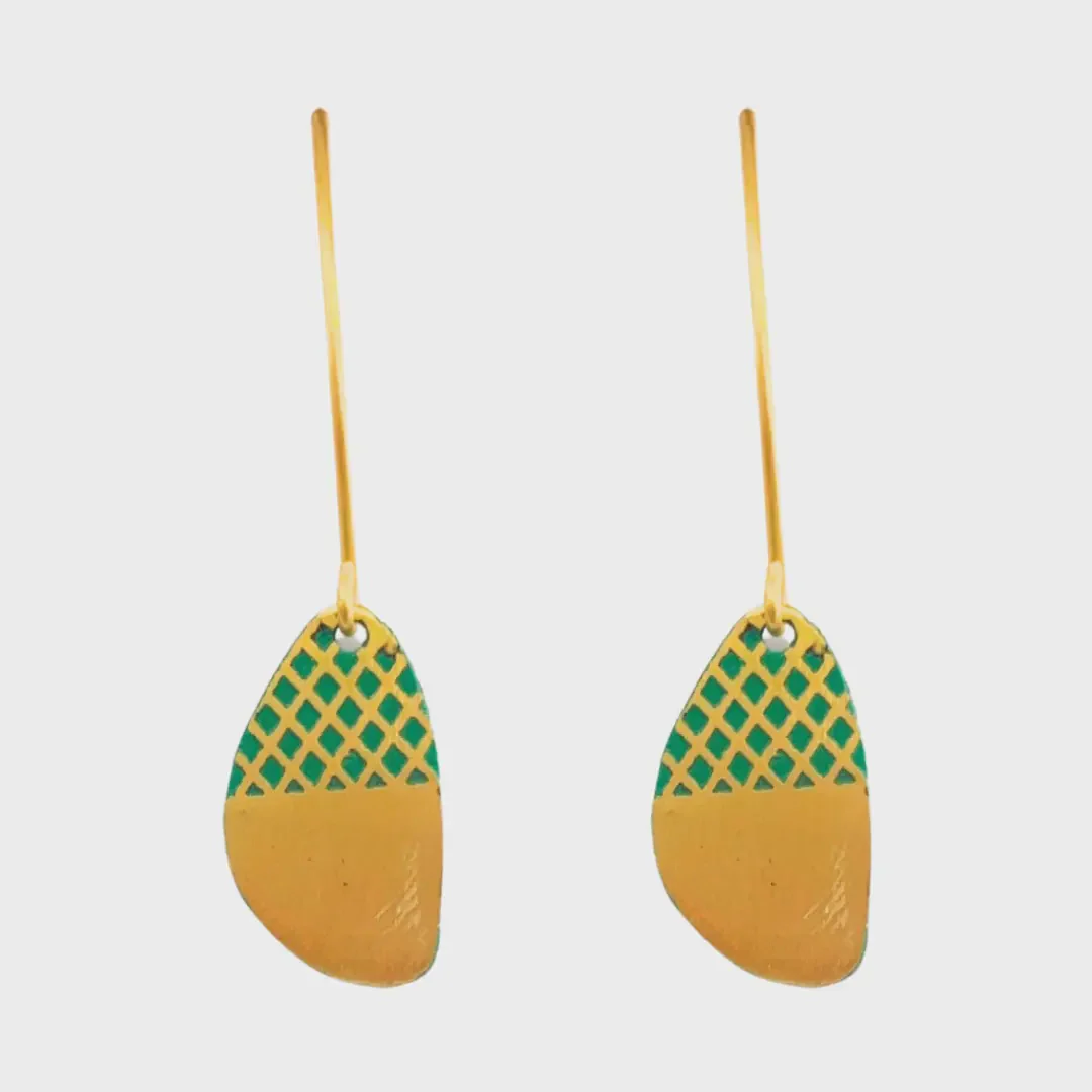 Maya Hook Earrings Green