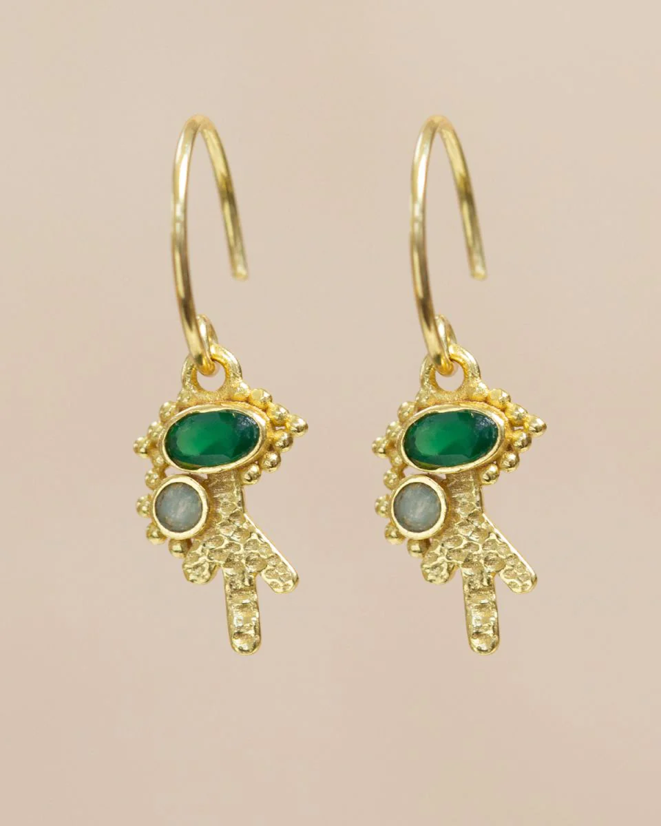 muja juma Llyr Green Agate/ Amazonite Earrings