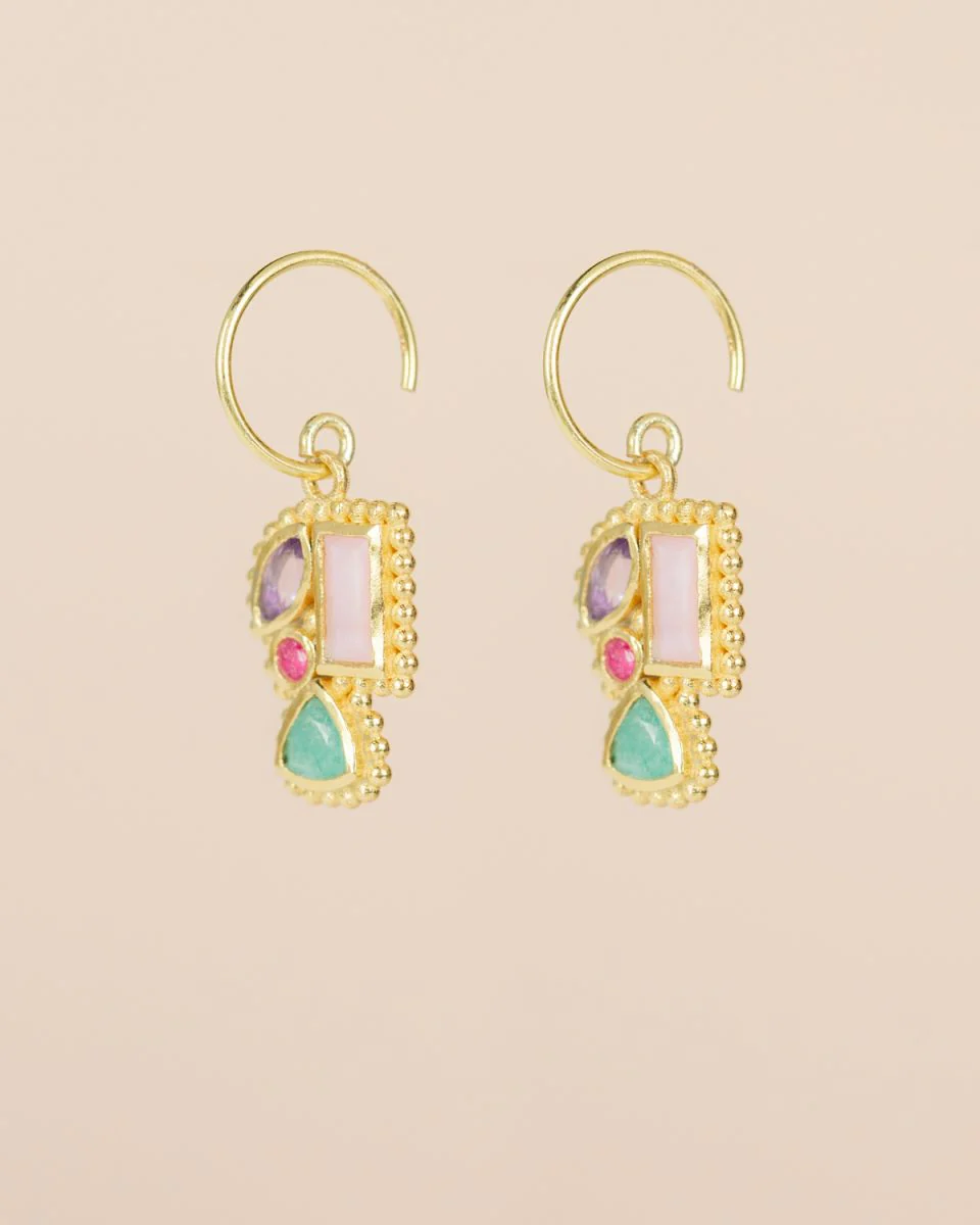 muja juma Najah Pink Opal Earrings - Image 2