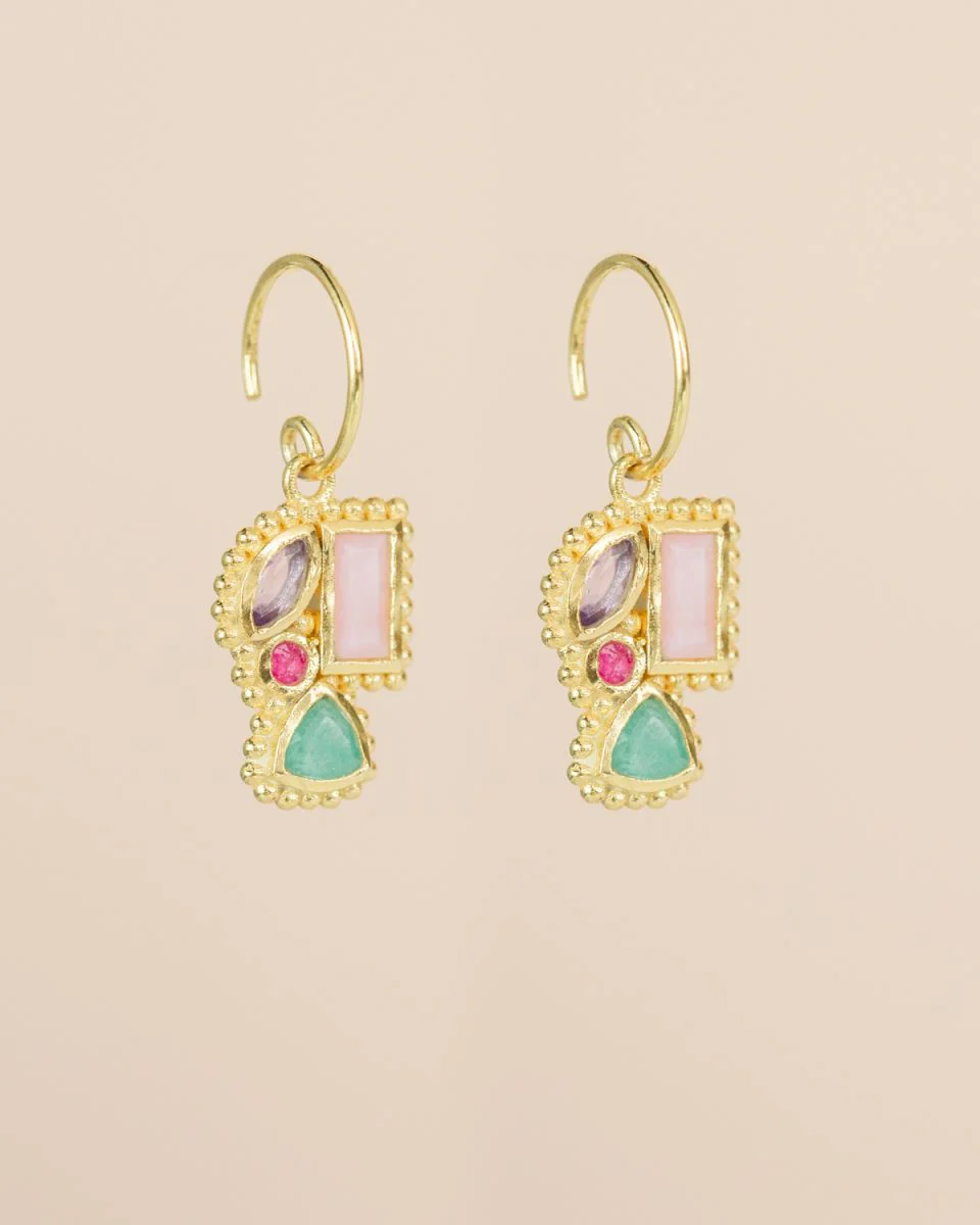 muja juma Najah Pink Opal Earrings - Image 3
