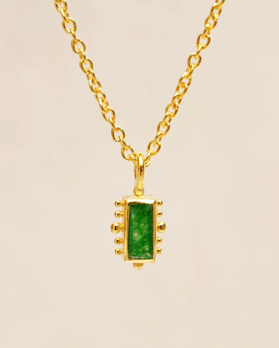 muja juma Necklace Dark Green Rectangle