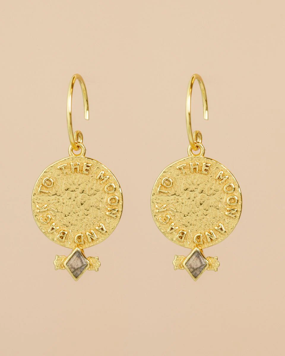 muja juma Titania Gold Earrings Labradorite