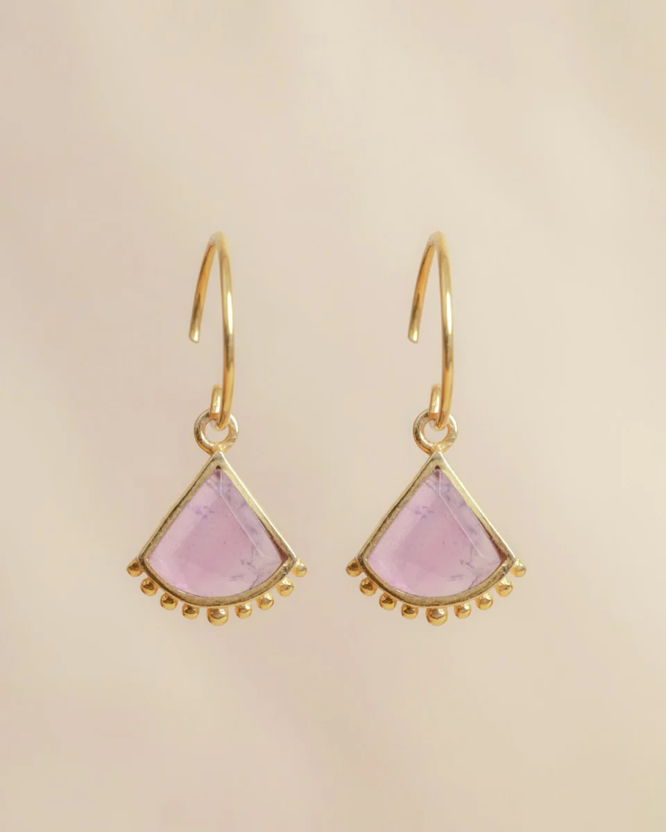 muja juma Zulu Gold Earrings Amethyst