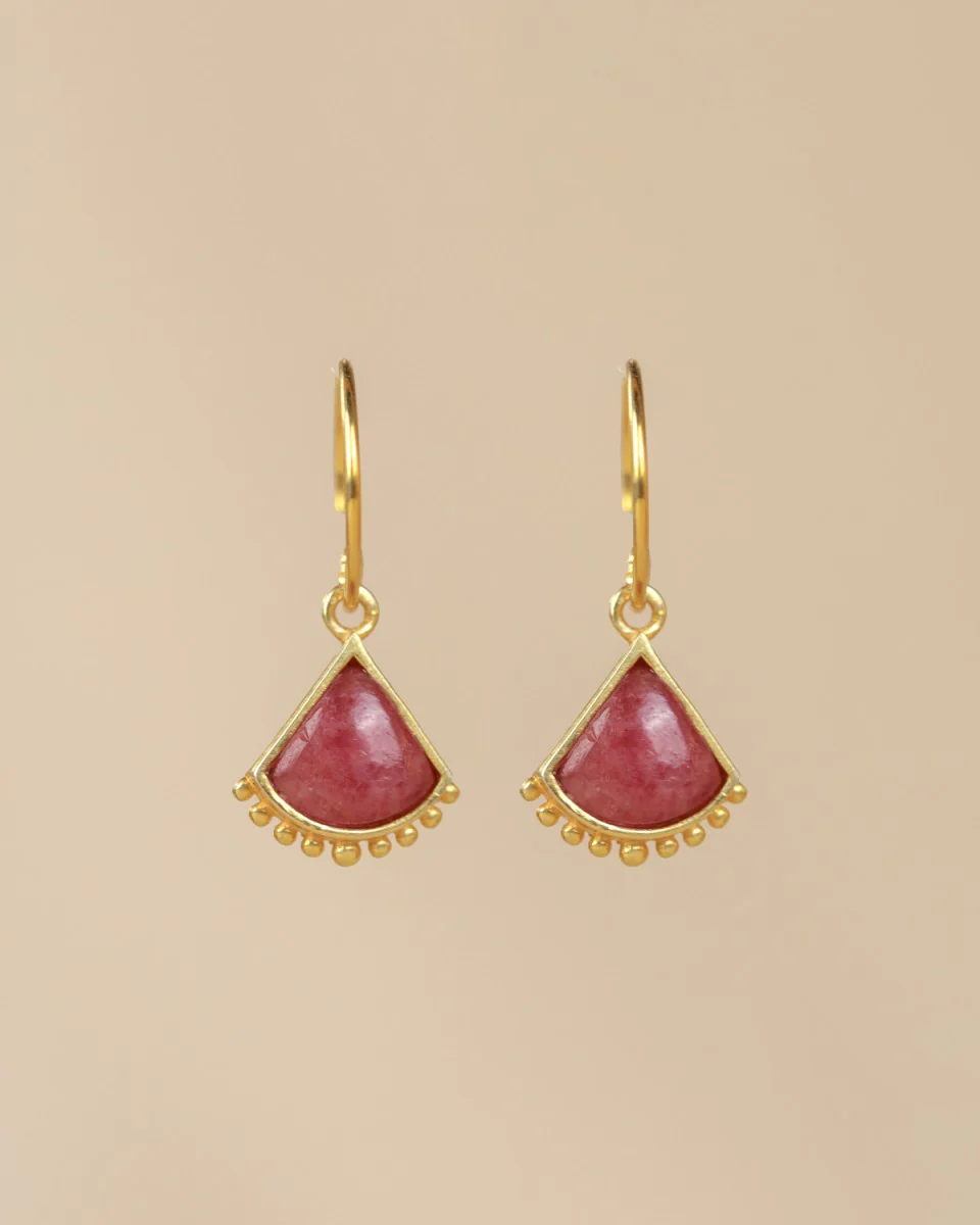 muja juma Zulu Gold Earrings Rhodonite