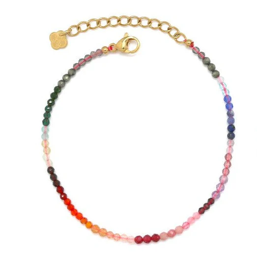 Multi Colour Gemstone Bead Bracelet