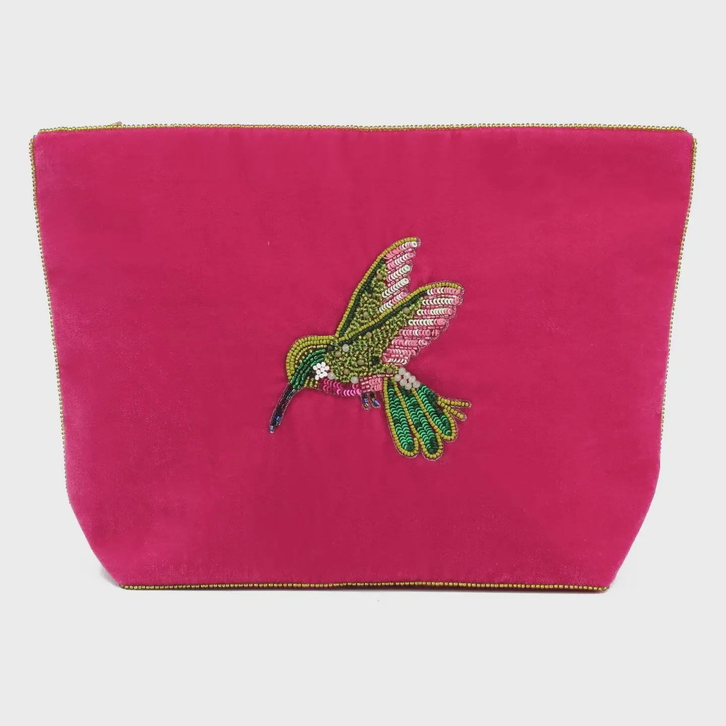 My Doris Pink Hummingbird Large Pouch