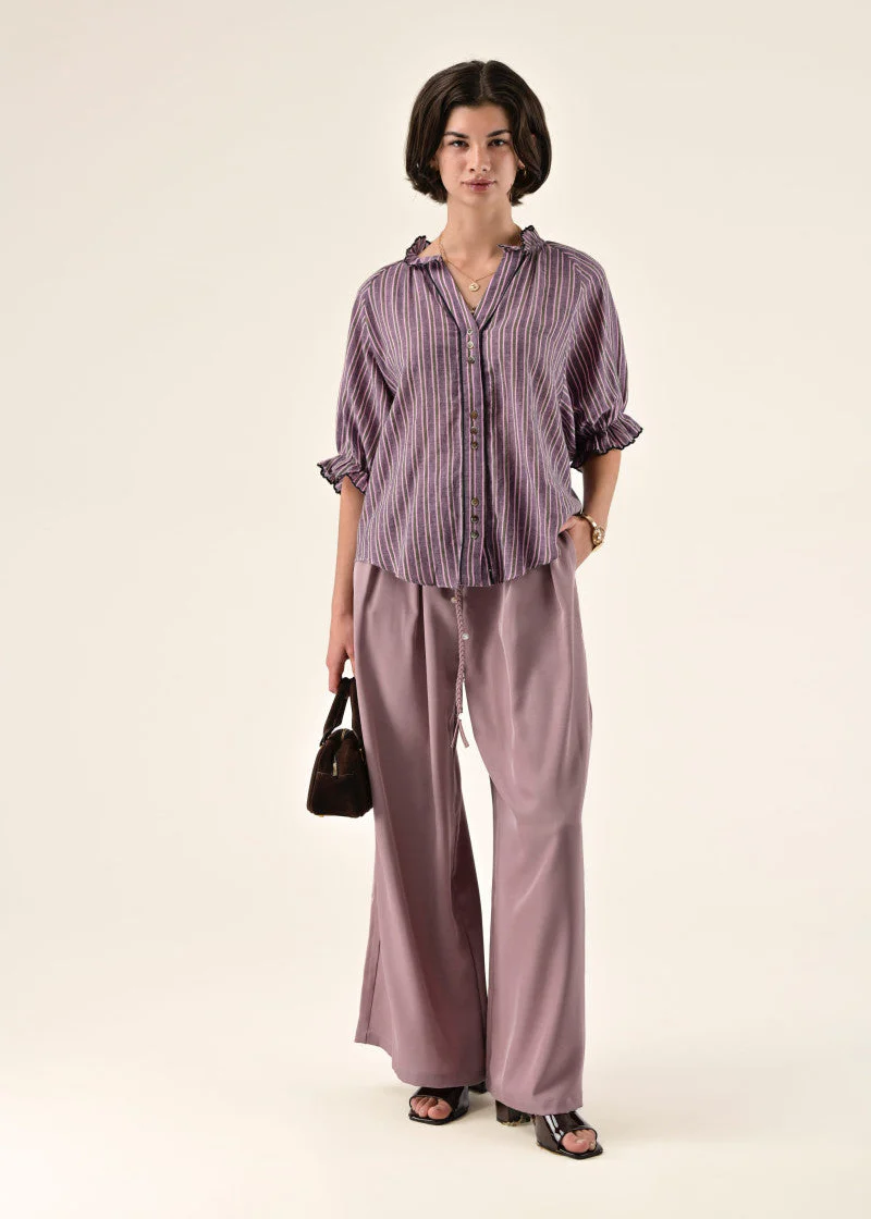 Orfeo Clery Blouse Rayure Violet